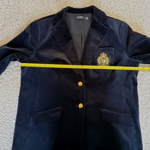 Lauren by Ralph Lauren Logo Crest Corduroy Blazer 14W Black - Picture 12 of 12